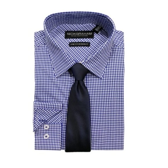 NWT Nick Graham Men's Modern-Fit Dress Shirt and Dress Shirt 17 34/35 $65 G090 - Picture 1 of 1